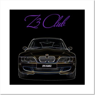 BMW Z3 CLUB FRONT VIEW Posters and Art